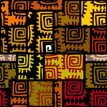 Vector ethnic tribal pattern. Seamless art image. Stock Illustration