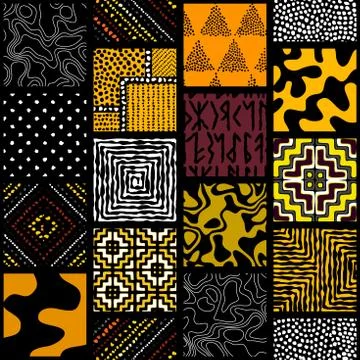 Vector ethnic tribal pattern. Seamless art image. Stock Illustration