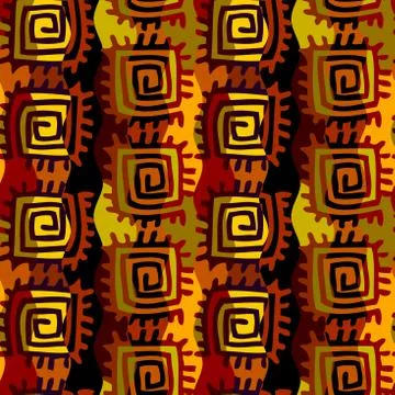 Vector ethnic tribal pattern. Seamless art image. Stock Illustration