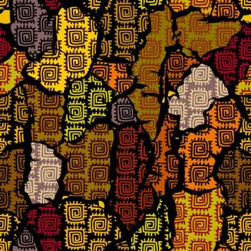 Vector ethnic tribal pattern. Seamless art image. Stock Illustration