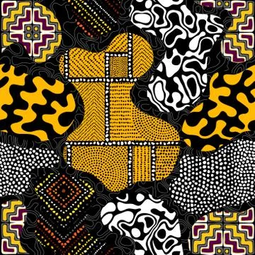 Vector ethnic tribal pattern. Seamless art image. Stock Illustration