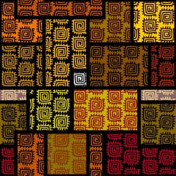 Vector ethnic tribal pattern. Seamless art image. Stock Illustration