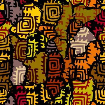 Vector ethnic tribal pattern. Seamless art image. Stock Illustration