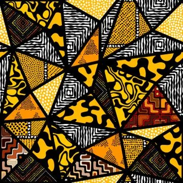 Vector ethnic tribal pattern. Seamless art image. Stock Illustration