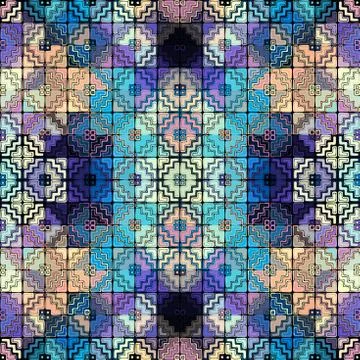 Vector ethnic tribal pattern. Seamless art image. Stock Illustration