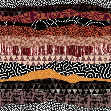Vector ethnic tribal pattern. Seamless art image. Stock Illustration