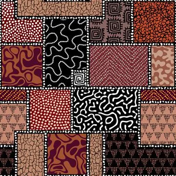 Vector ethnic tribal pattern. Seamless art image. Stock Illustration