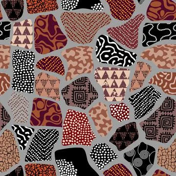 Vector ethnic tribal pattern. Seamless art image. Stock Illustration