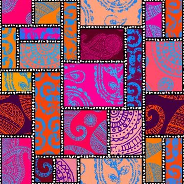 Vector ethnic tribal pattern. Seamless art image. Stock Illustration