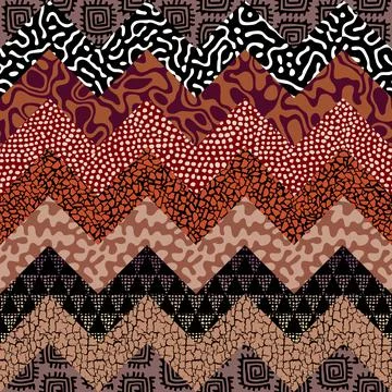 Vector ethnic tribal pattern. Seamless art image. Stock Illustration