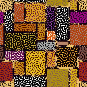Vector ethnic tribal pattern. Seamless art image. Stock Illustration