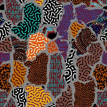 Vector ethnic tribal pattern. Seamless art image. Stock Illustration
