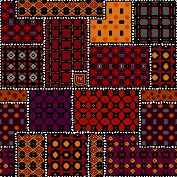 Vector ethnic tribal pattern. Seamless art image. Stock-Illustration