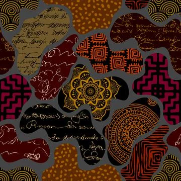 Vector ethnic tribal pattern. Seamless art image. Stock-Illustration