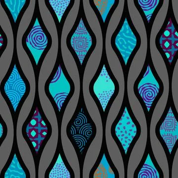 Vector ethnic tribal pattern. Seamless art image. 库存插图