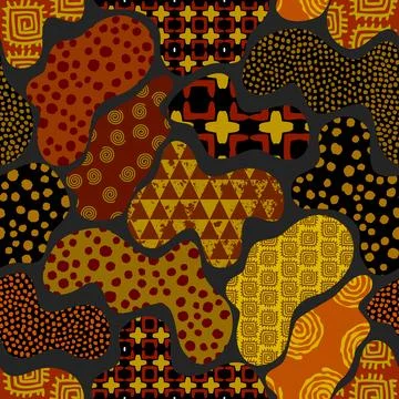 Vector ethnic tribal pattern. Seamless art image. Ilustración de archivo