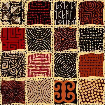 Vector ethnic tribal pattern. Seamless art image. Stock Illustration