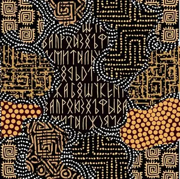 Vector ethnic tribal pattern. Seamless art image. Illustrazione stock