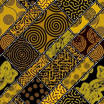 Vector ethnic tribal pattern. Seamless art image. Stock Illustration