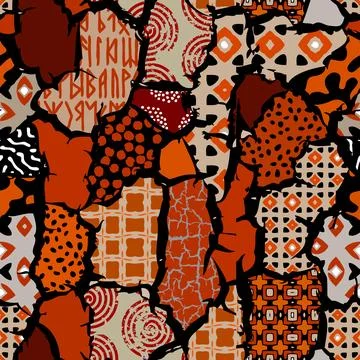 Vector ethnic tribal pattern. Seamless art image. Stock Illustration
