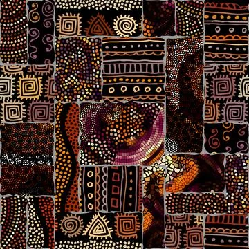 Vector ethnic tribal pattern. Seamless art image. 库存插图