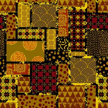 Vector ethnic tribal pattern. Seamless art image. Illustrazione stock