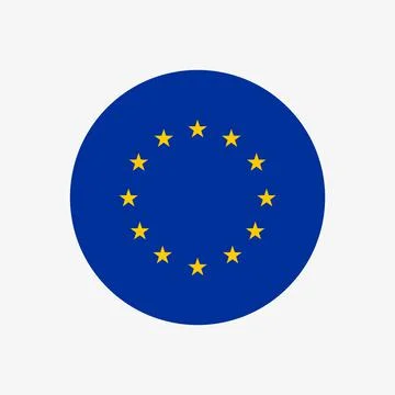 Vector european union flag in circle. EU symbol Stock Illustration