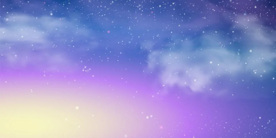 Vector evening sky clouds. Sunset. Background design. Stock Illustration