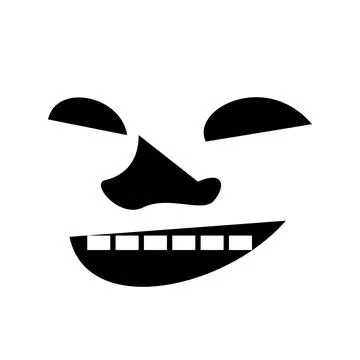 Vector evil face in unmatched style Stock Illustration