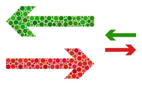 Vector Exchange Arrows Mosaic of Small Circles Stock Illustration