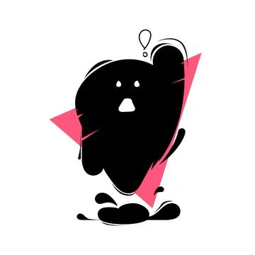 Vector exclamation doodle in flat style Stock Illustration