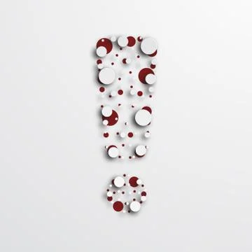 Vector exclamation mark shape icon on white Stock Illustration