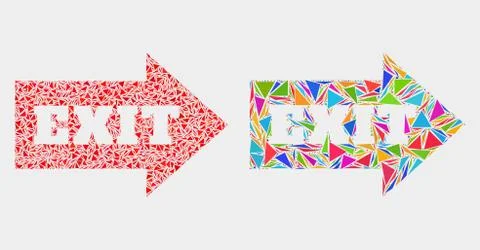 Vector Exit Arrow Mosaic Icon of Triangle Items イラスト素材