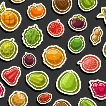 Vector Exotic Fruit seamless pattern イラスト素材