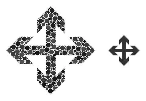 Vector Expand Arrows Mosaic of Dots Stock Illustration
