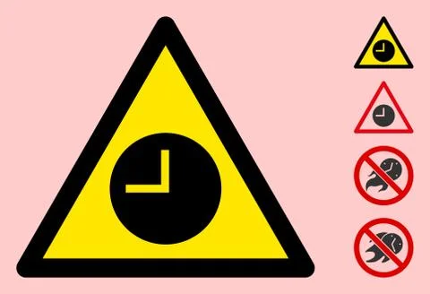Vector Expired Warning Triangle Sign Icon Stock Illustration
