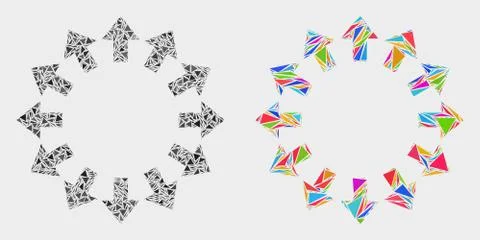 Vector Explode Arrows Mosaic Icon of Triangles Stock Illustration