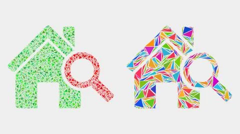 Vector Explore Realty Mosaic Icon of Triangle Elements 스톡 일러스트