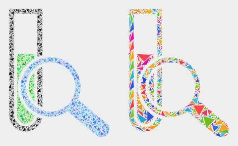 Vector Explore Test-Tube Mosaic Icon of Triangle Elements イラスト素材