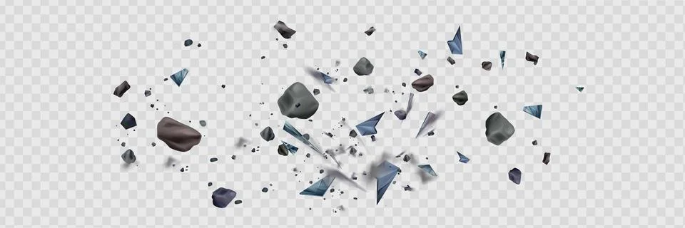 Vector explosion cloud of black pieces isolated on white. Confetti. Vector Stock Illustration