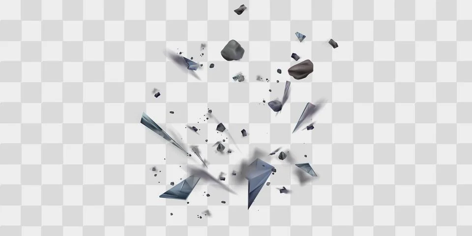 Vector explosion cloud of black pieces isolated on white. Confetti. Vector Stock Illustration