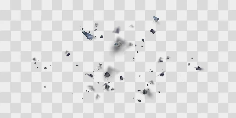 Vector explosion cloud of black pieces isolated on white. Confetti. Vector Stock Illustration