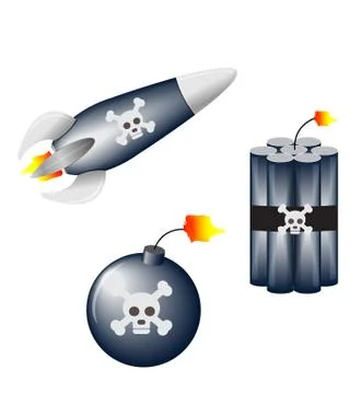 Vector explosive set Stock Illustration