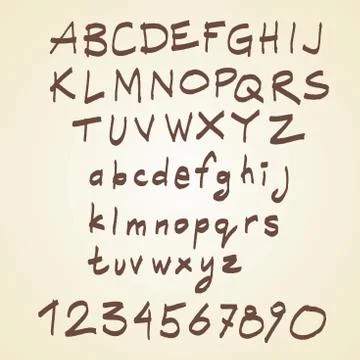 Vector expressive hand drawn doodle font Stock Illustration