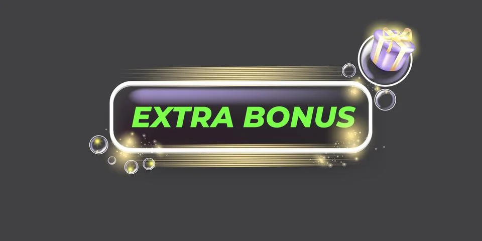 Vector extra bonus horizontal banner design template with gift icon and button 스톡 일러스트