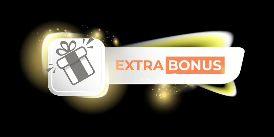 Vector extra bonus horizontal banner design template with gift icon and button Illustrazione stock