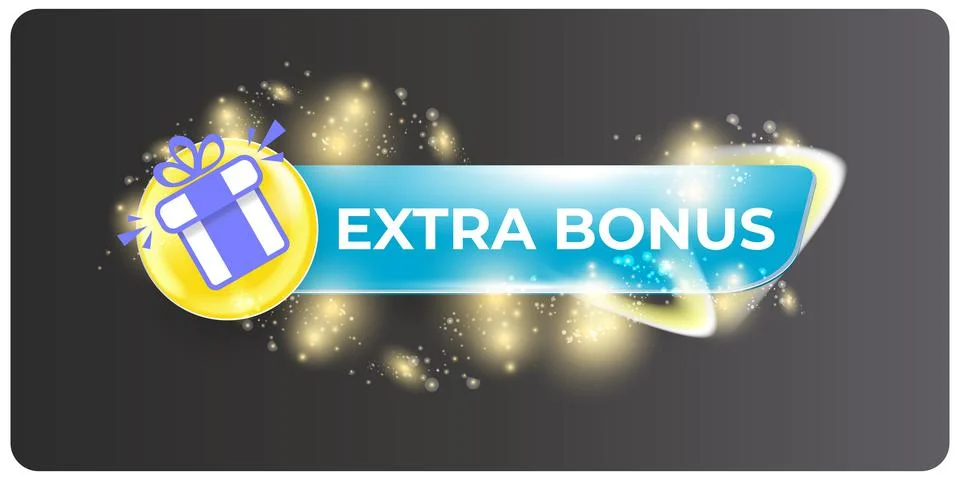 Vector extra bonus horizontal banner design template with gift icon and button Stock Illustration