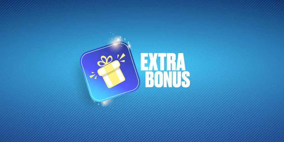 Vector extra bonus horizontal banner design template with gift icon and button 스톡 일러스트