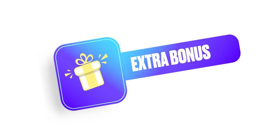 Vector extra bonus horizontal banner design template with gift icon and button Illustrazione stock