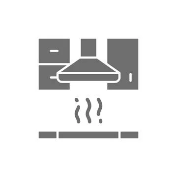 Vector extractor hood for kitchen grey icon. Illustrazione stock